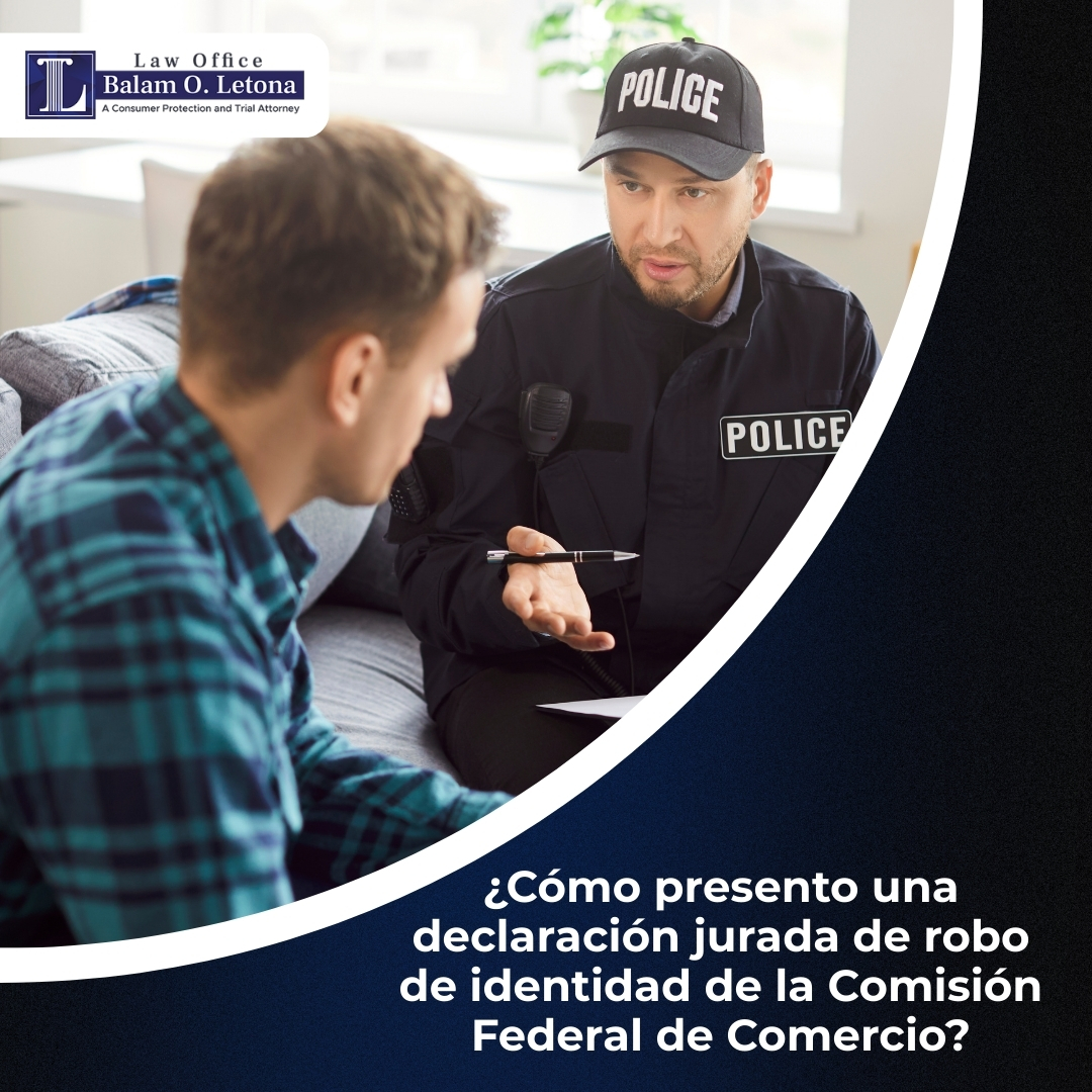 ¿Cómo presento una declaración jurada de robo de identidad de la Comisión Federal de Comercio?